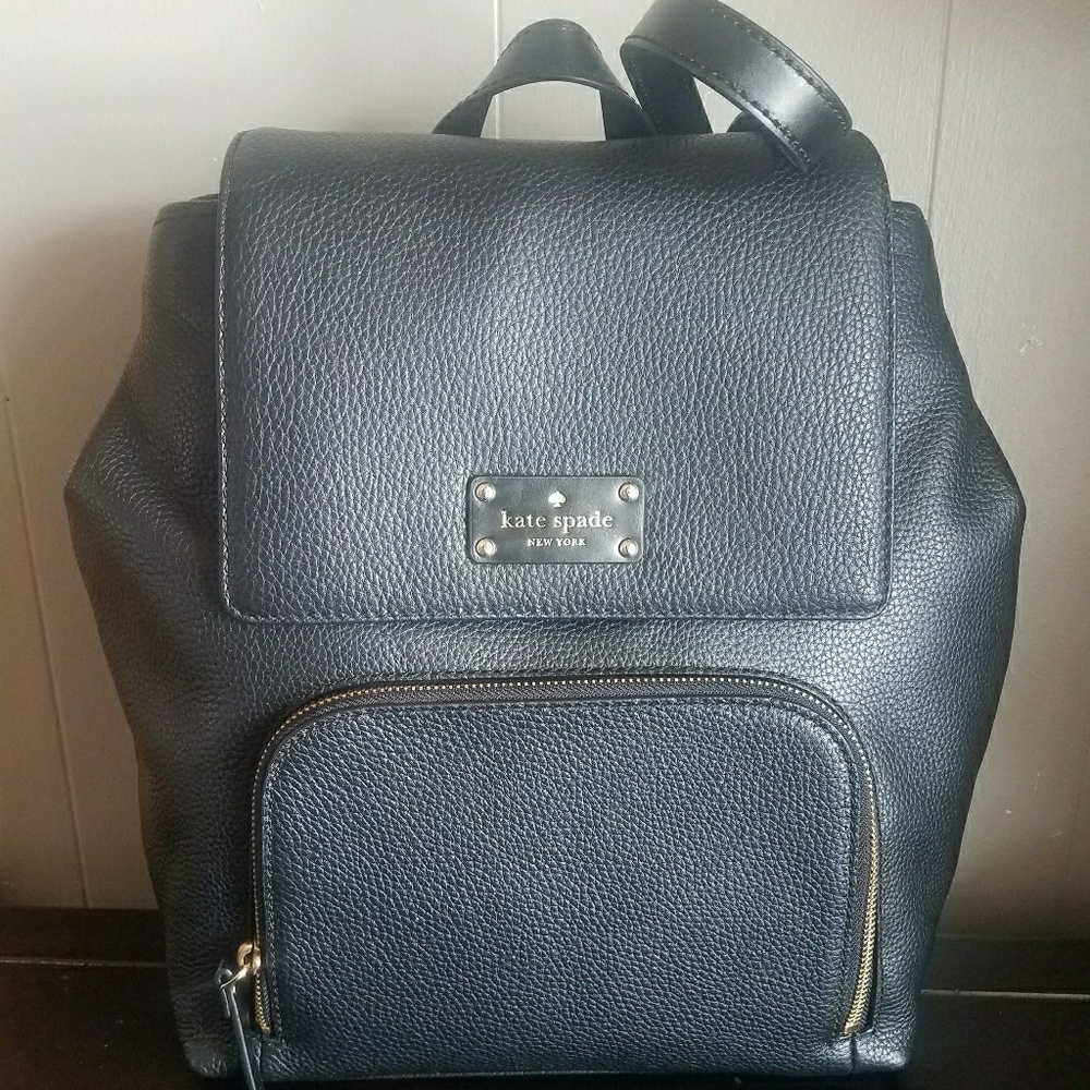 Kate Spade Black Leather Backpack